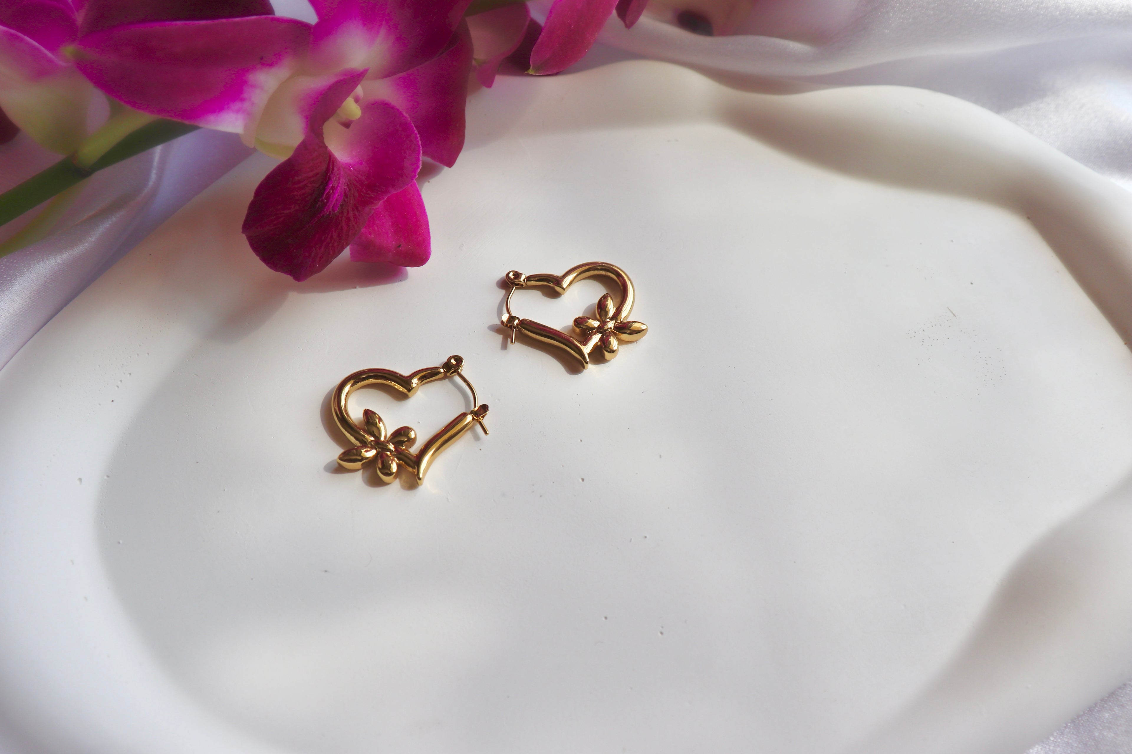 Heart Flower Hoops