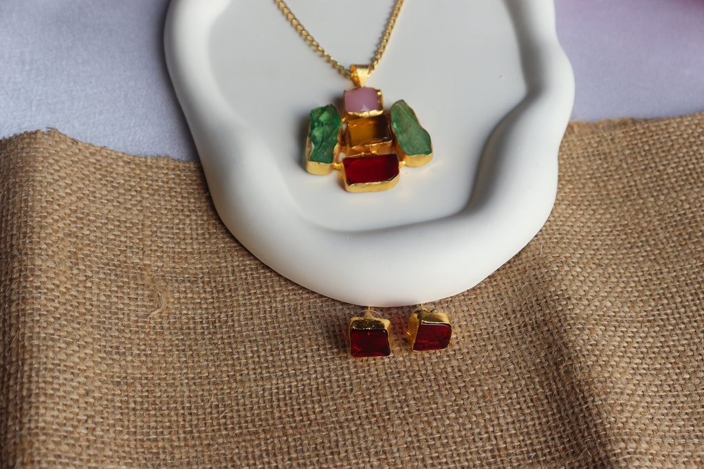 Eternal Gem Necklace With Earrings