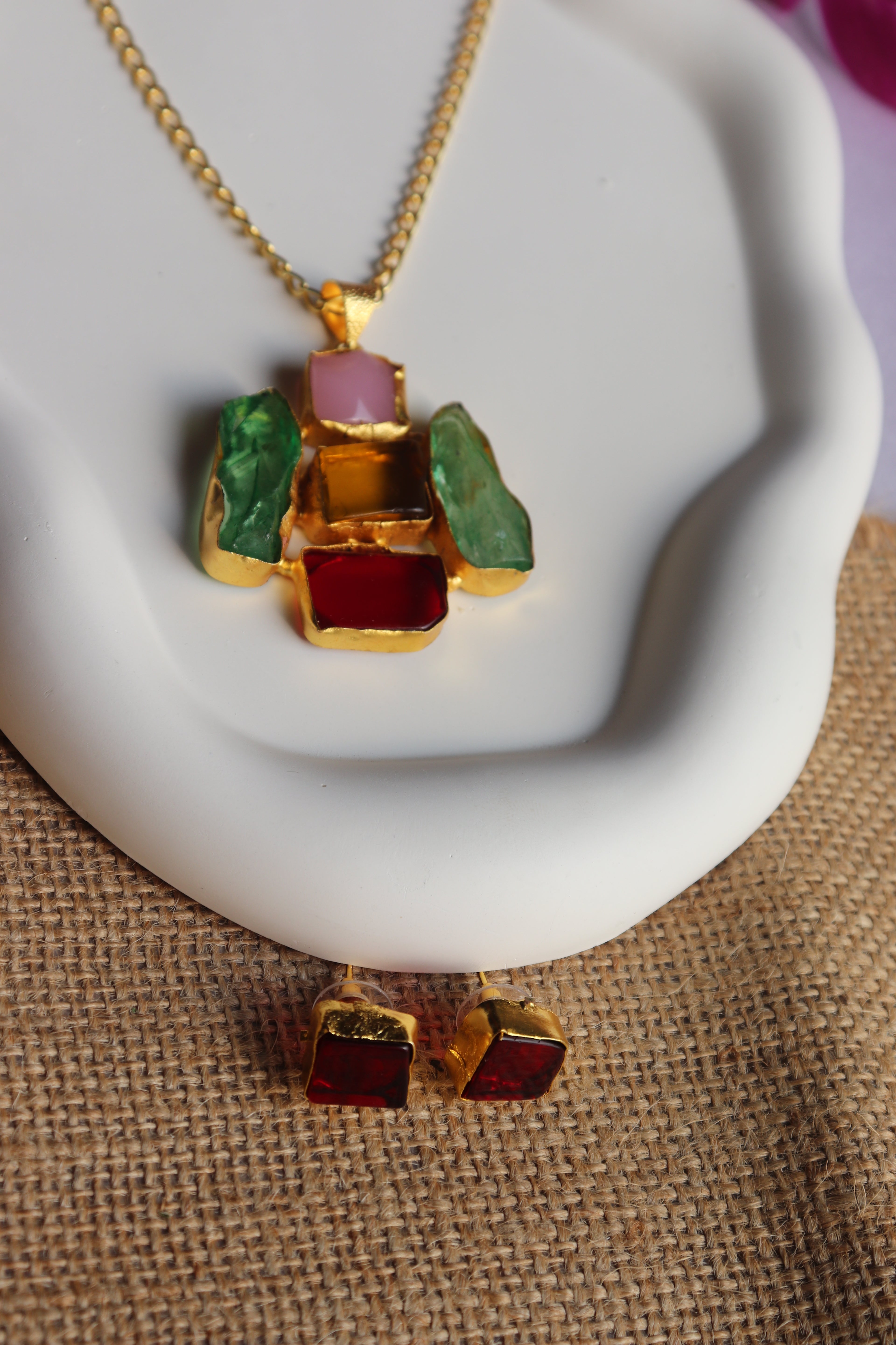 Eternal Gem Necklace With Earrings