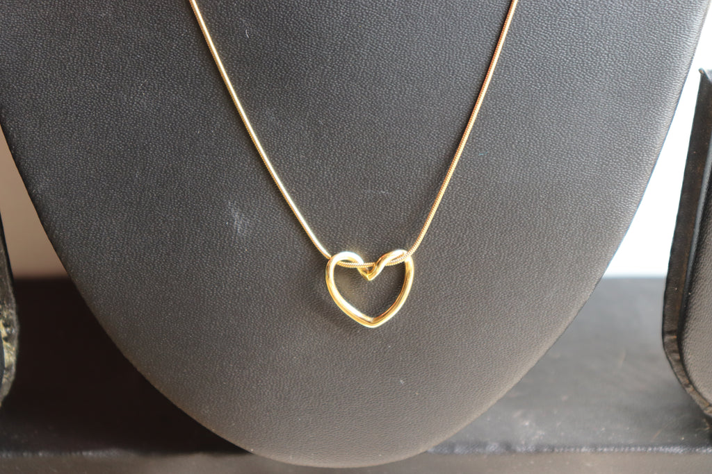 Twisted Heart Gold Necklace