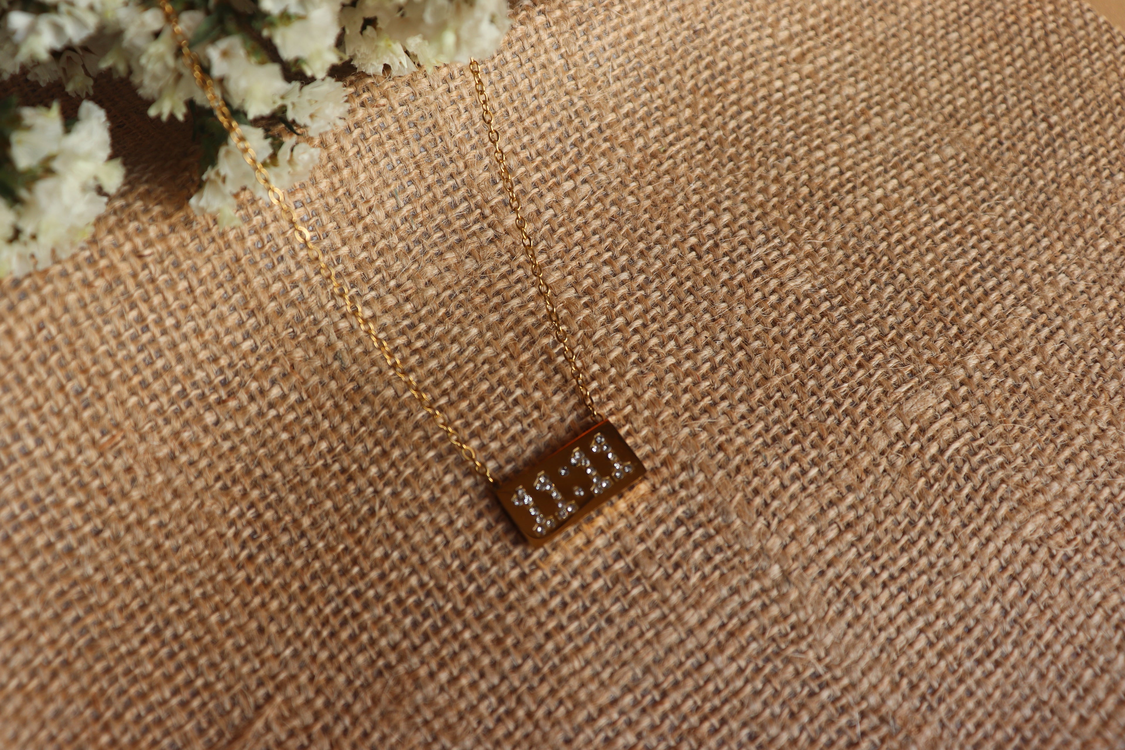 11:11 Angel Gold studded Necklace