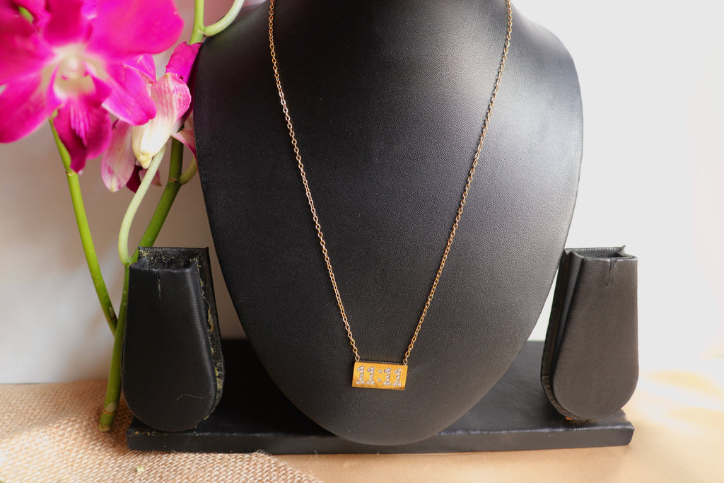 11:11 Angel Gold studded Necklace