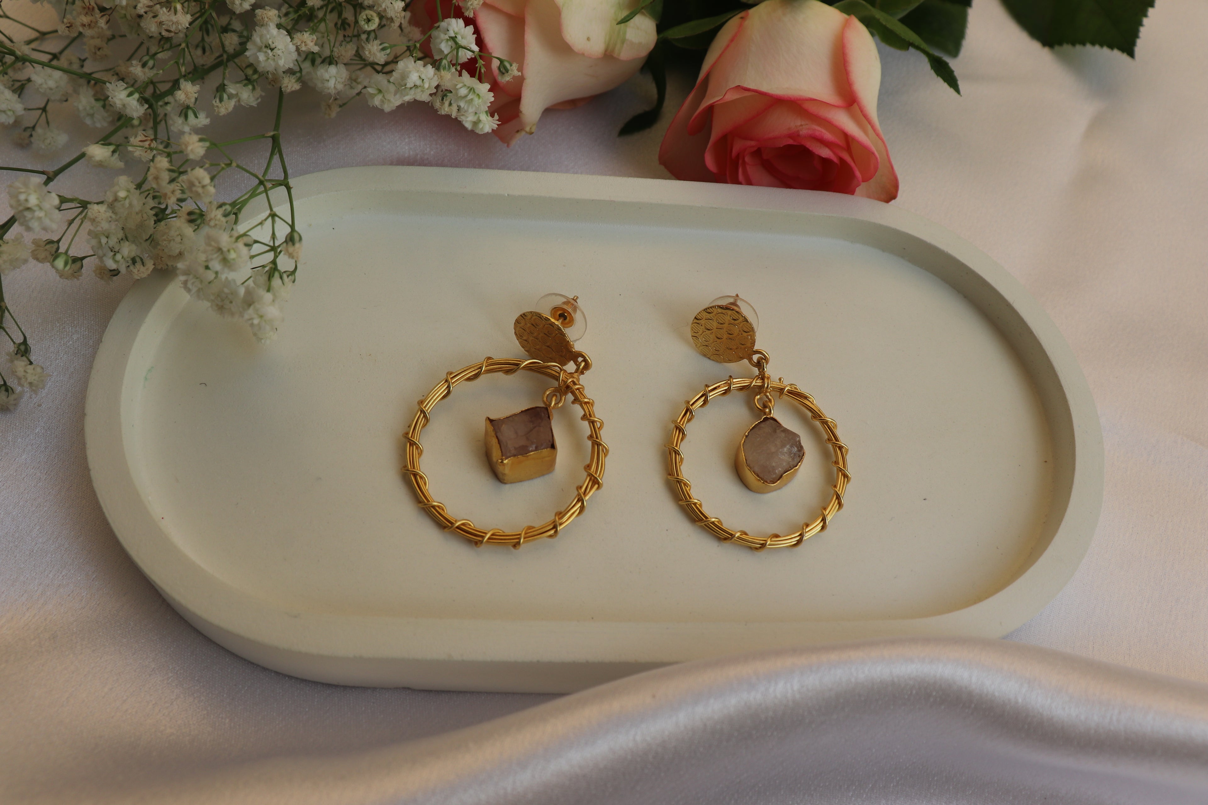 Golden Orbit Stone Drops