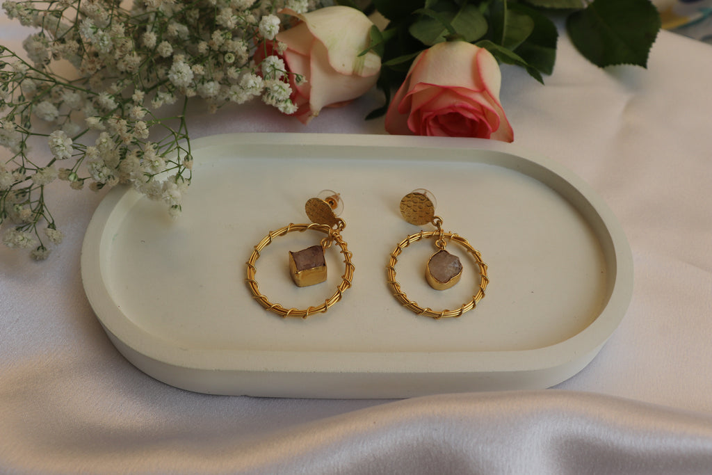 Golden Orbit Stone Drops