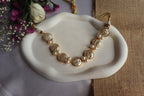 Pearl Gem Drop Necklace with Earrings
