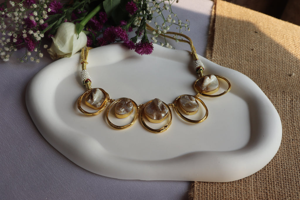 Golden Aura Stones Necklace