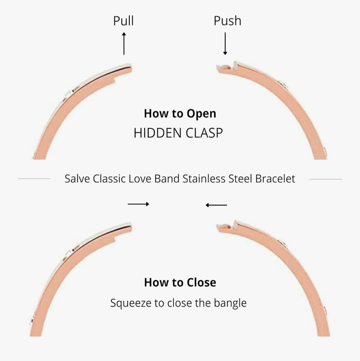 Kada Crystal Bracelet Bare Rose Gold