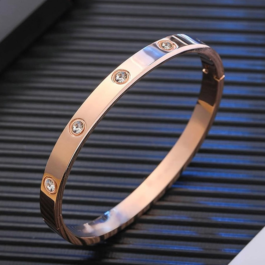 Kada Crystal Bracelet fully studded Rose Gold