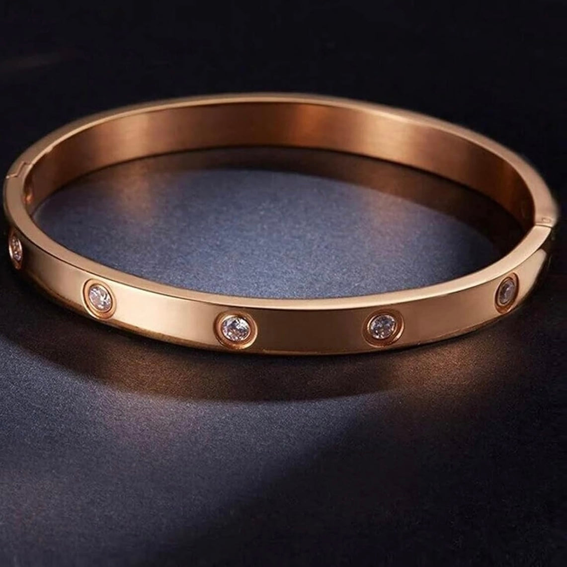 Kada Crystal Bracelet fully studded Rose Gold